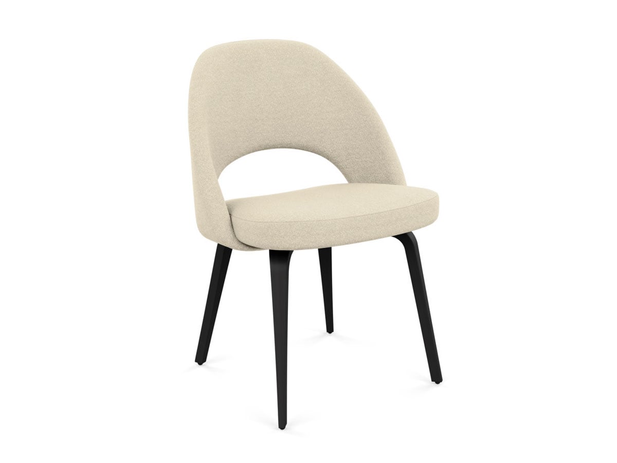 Knoll Saarinen Conference Relax Armchair Ebonized Oak Curly 02cu Ivory