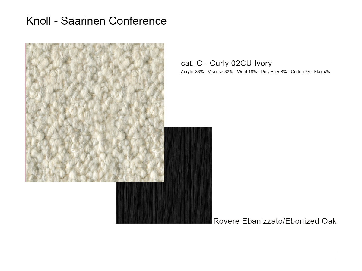Knoll Saarinen Conference Relax Armchair Ebonized Oak Curly 02cu Ivory