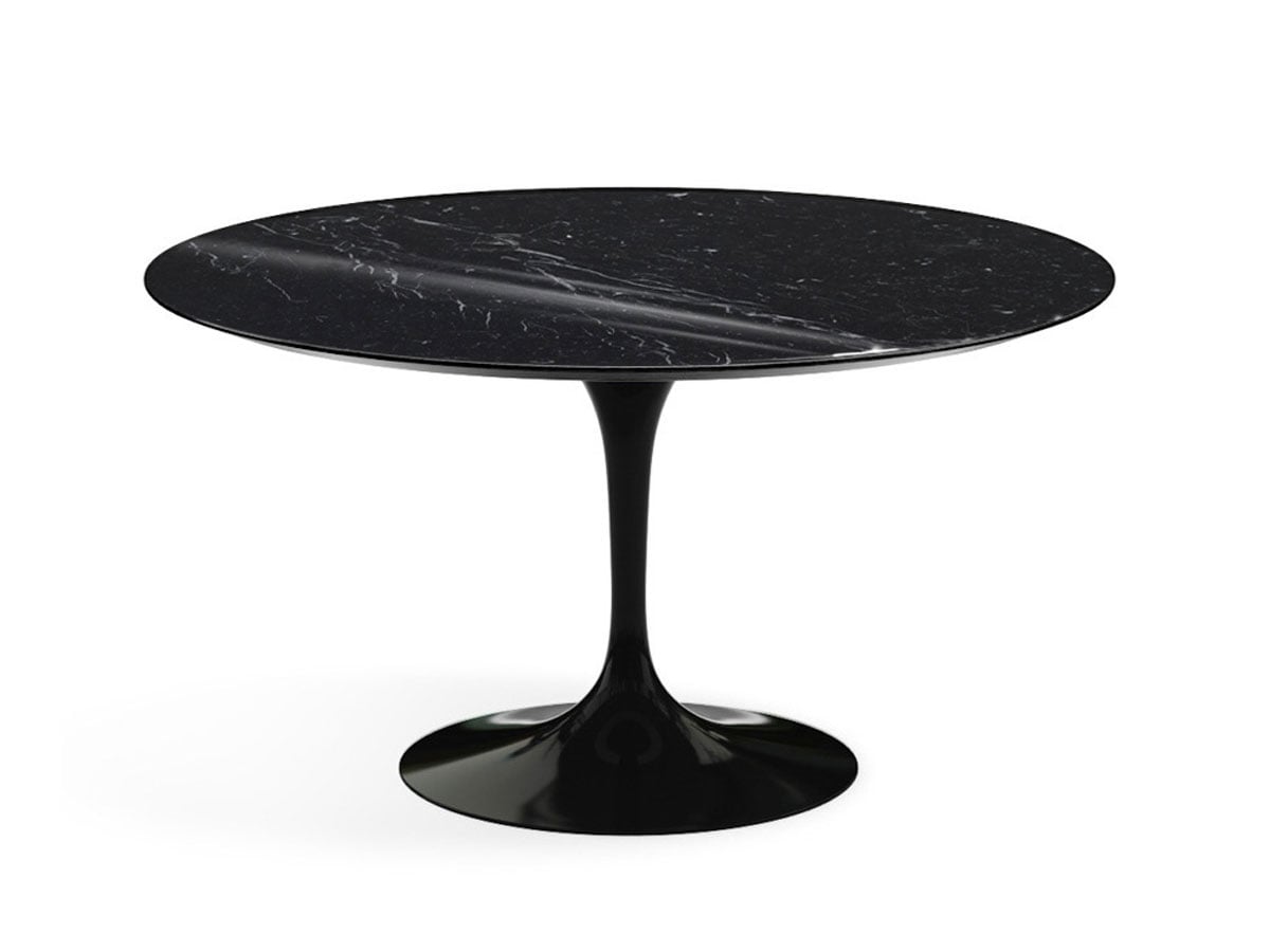 Knoll Saarinen Round Table O 137 Shiny Black Marquina Top Black Rilsan