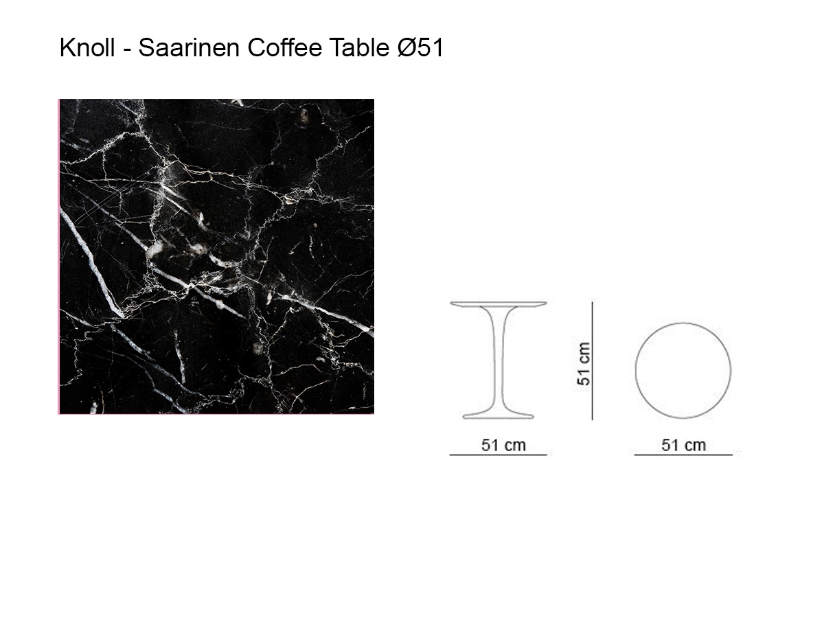 Knoll Saarinen 51 Marquina Rilsan Coffee Table Black Satin