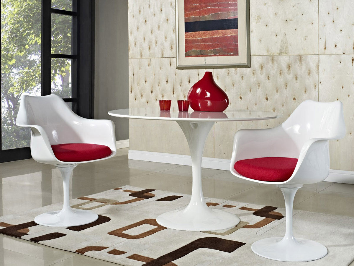 Knoll Tulip Swivel Armchair With Cushion