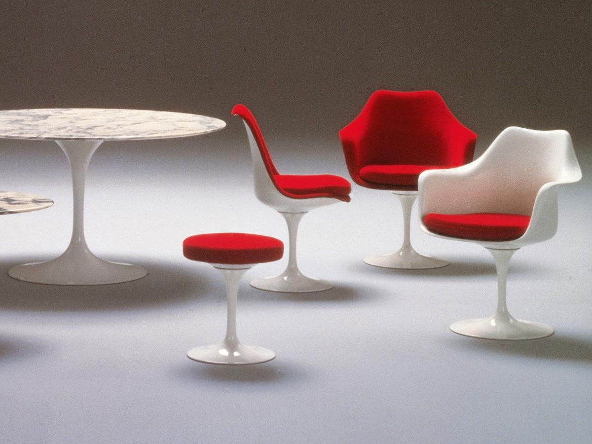 Knoll Tulip Swivel Armchair With Cushion