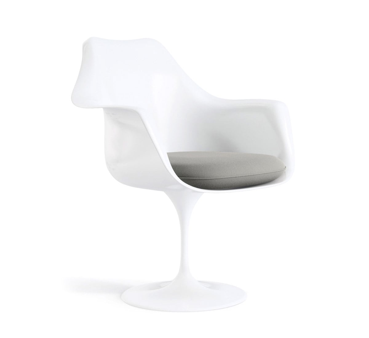 Knoll Tulip Armchair Fixed White With Cushion