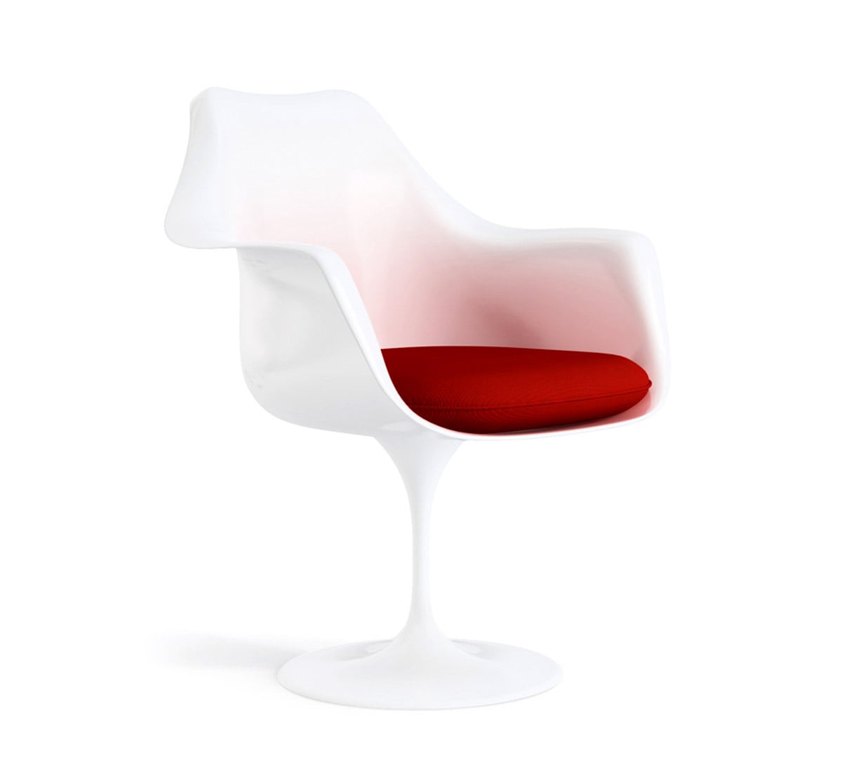 Knoll Tulip Armchair Fixed White With Cushion