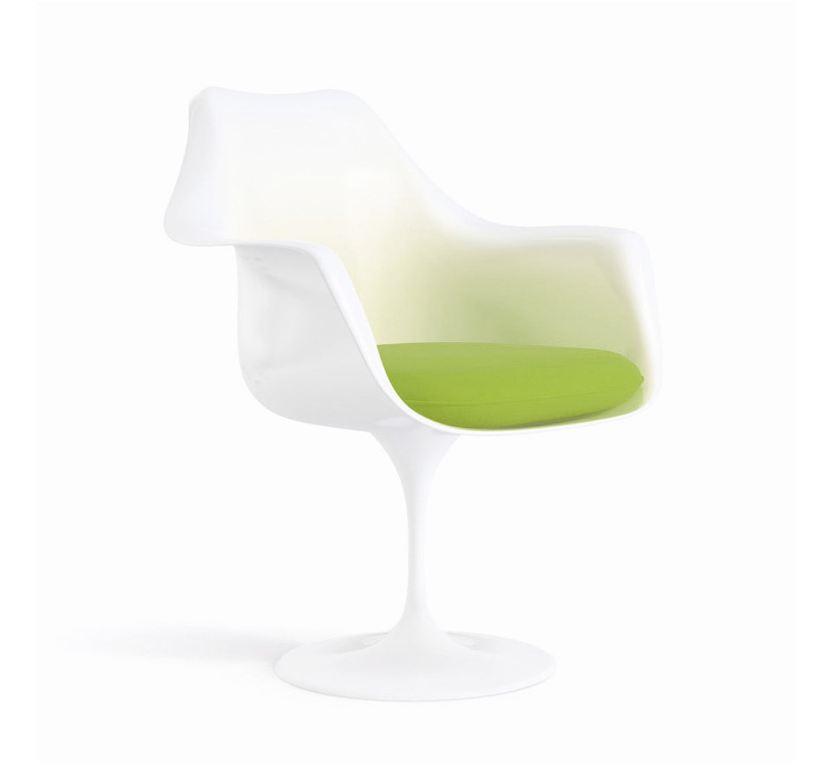 Knoll Tulip Armchair Fixed White With Cushion