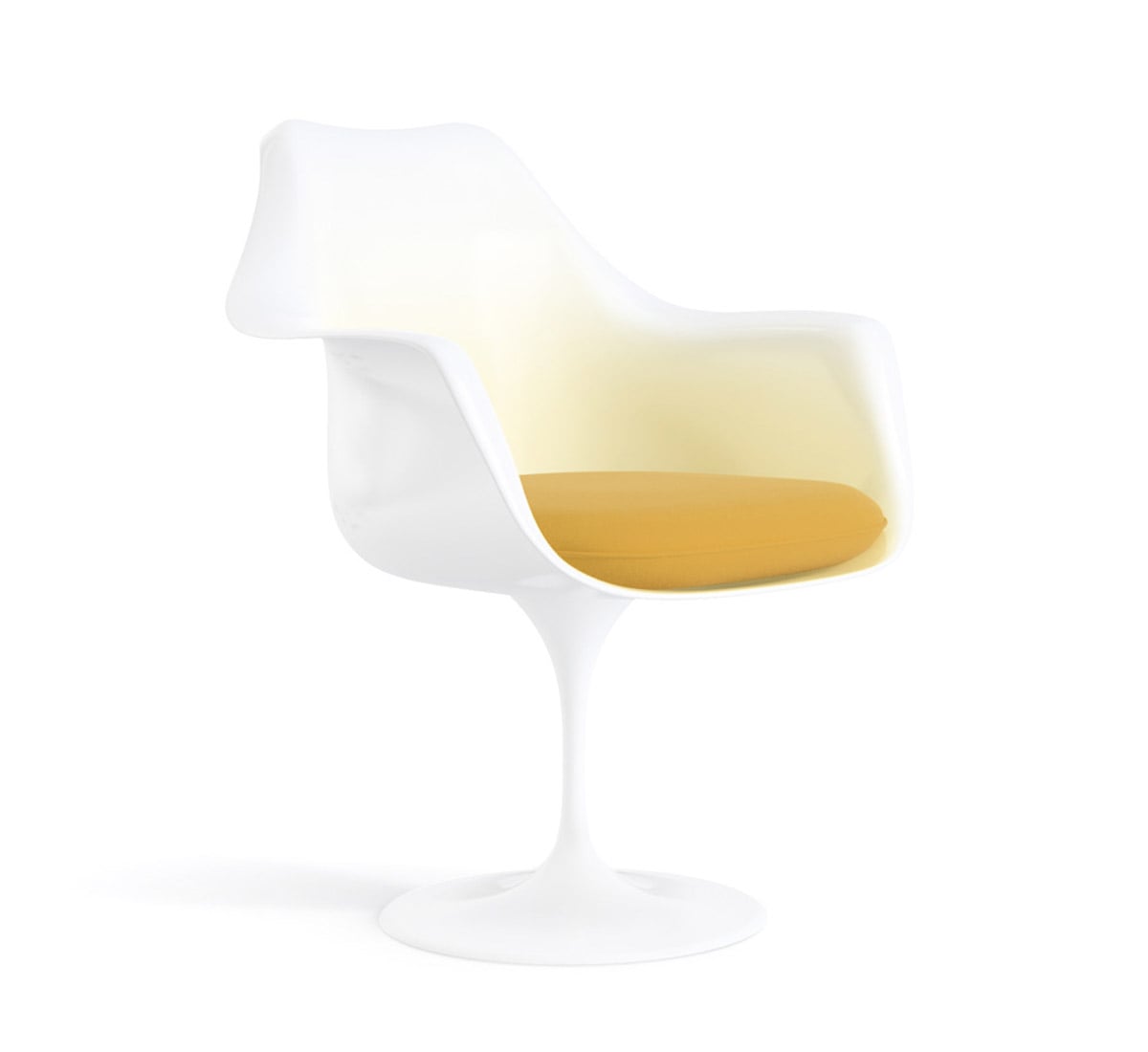 Knoll Tulip Armchair Fixed White With Cushion