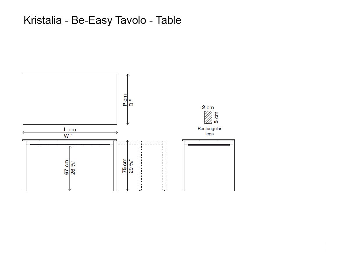 Kristalia Be Easy Table Fixed Table L 123 X P 79 Cm Black Ingo 0720 Black Legs