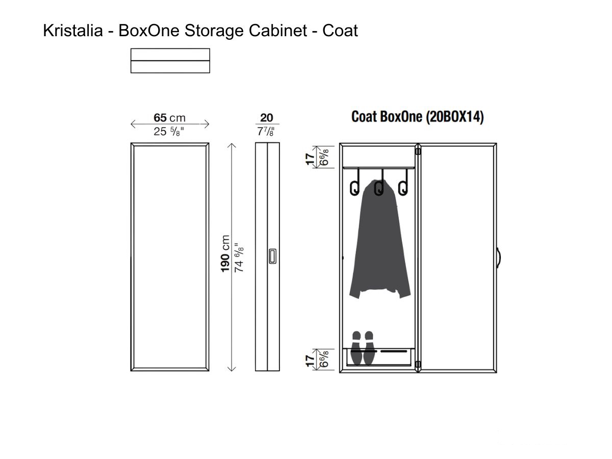 Kristalia Boxone Wall Cabinet Coat Storage Grey Mirror Alluminium