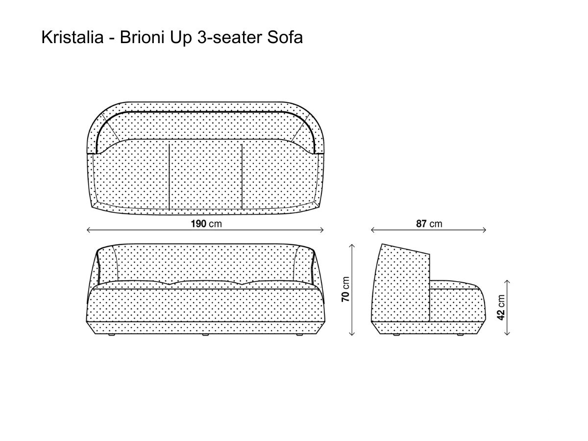 Kristalia Brioni Up 3 Seater Sofa