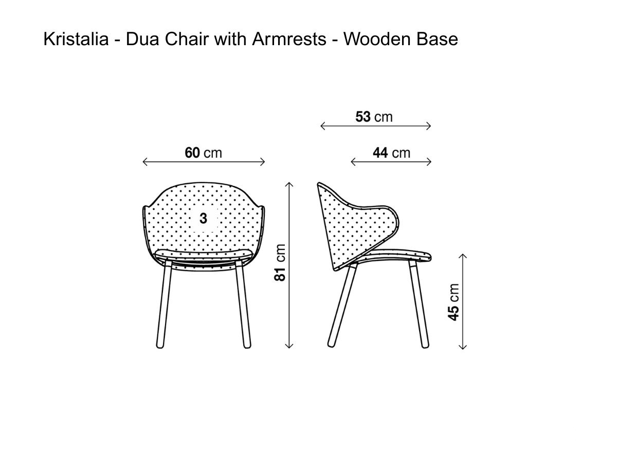 Kristalia Dua Chair With Armrests Wooden Base Beech