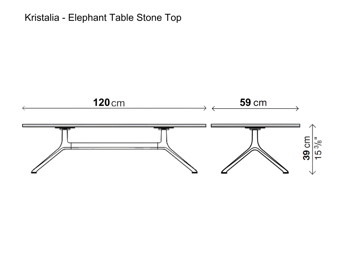 Kristalia Elephant Coffee Table Stone Top