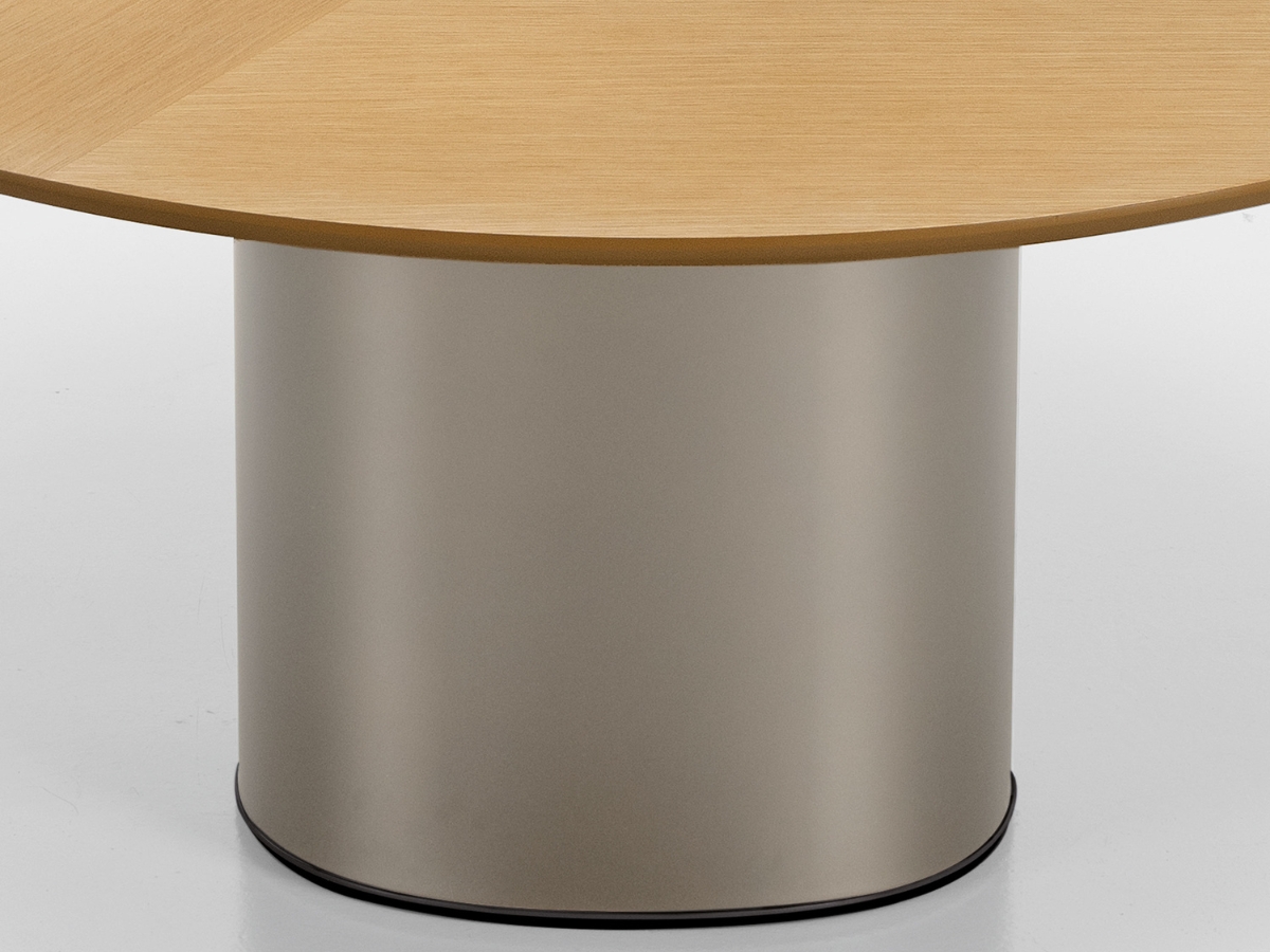 Kristalia Holo Pillar Table Oval Wooden Top