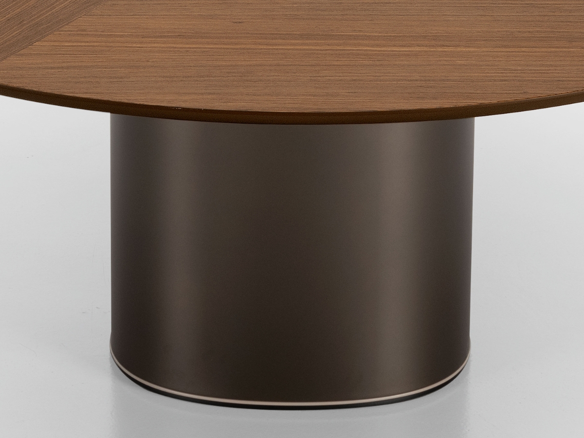 Kristalia Holo Pillar Table Oval Wooden Top
