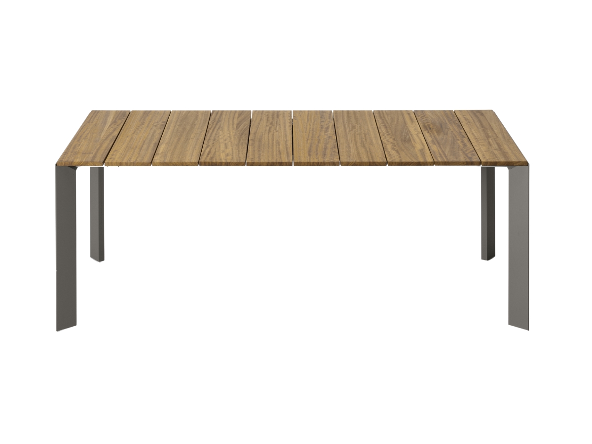 Kristalia Nori Extendable Table Slatted Depth 90 Cm London Grey