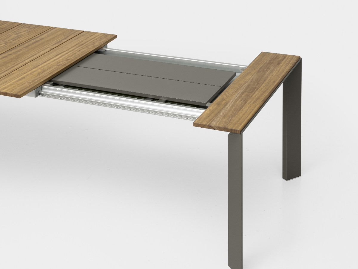 Kristalia Nori Extendable Table Slatted Depth 90 Cm London Grey