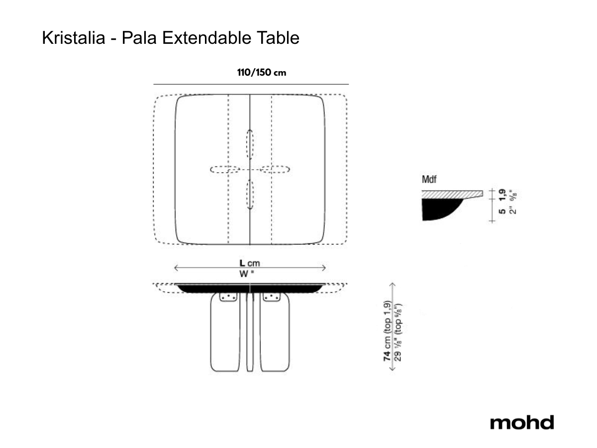 Kristalia Pala Extendable Table