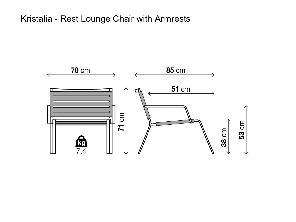 Kristalia Rest Lounge Chair With Armrests Rope