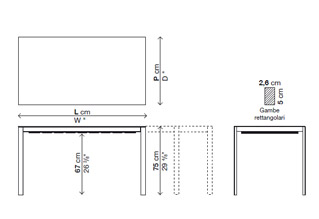 Kristalia Thin K Extendable Table Aluminum 80 Cm