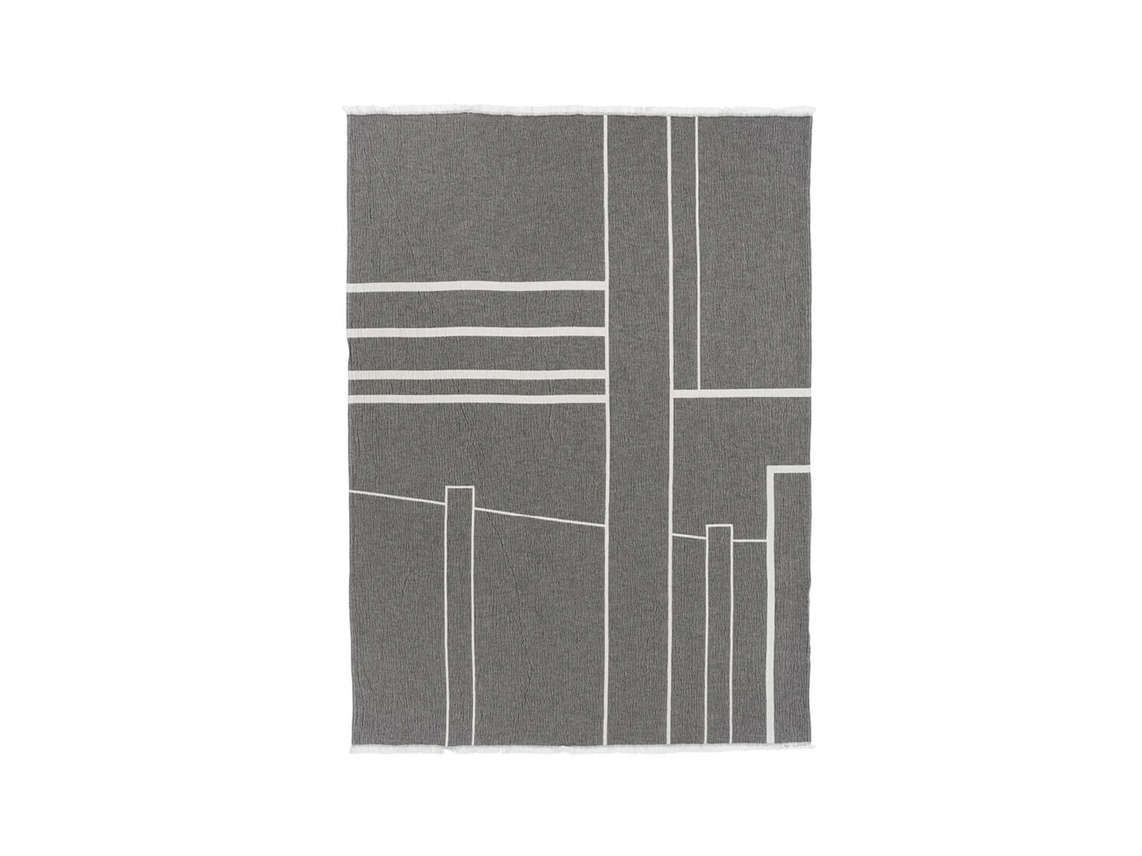 Kristina Dam Studio Architecture Throws-Black Melange/Off-White