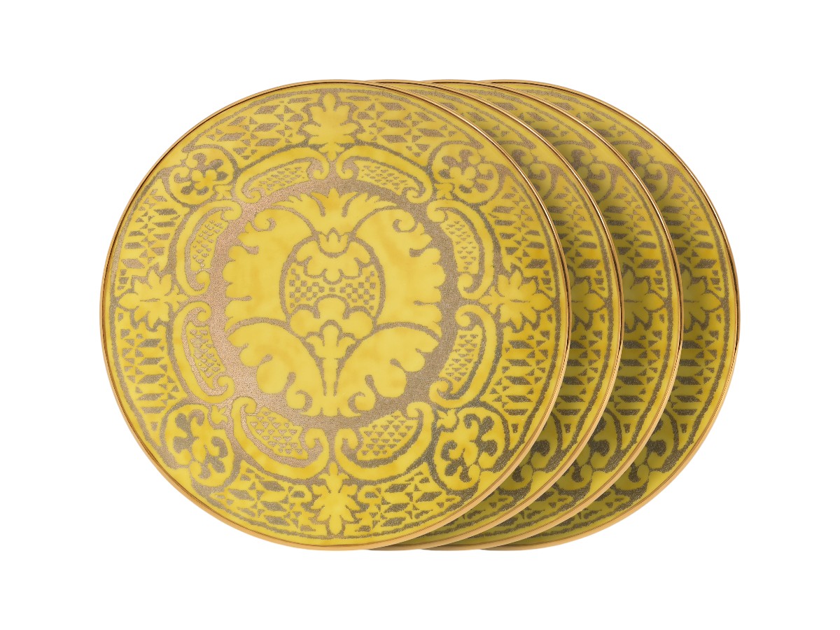 Тарелки L'objet Fortuny Orsini Yellow, десертные · набор 4