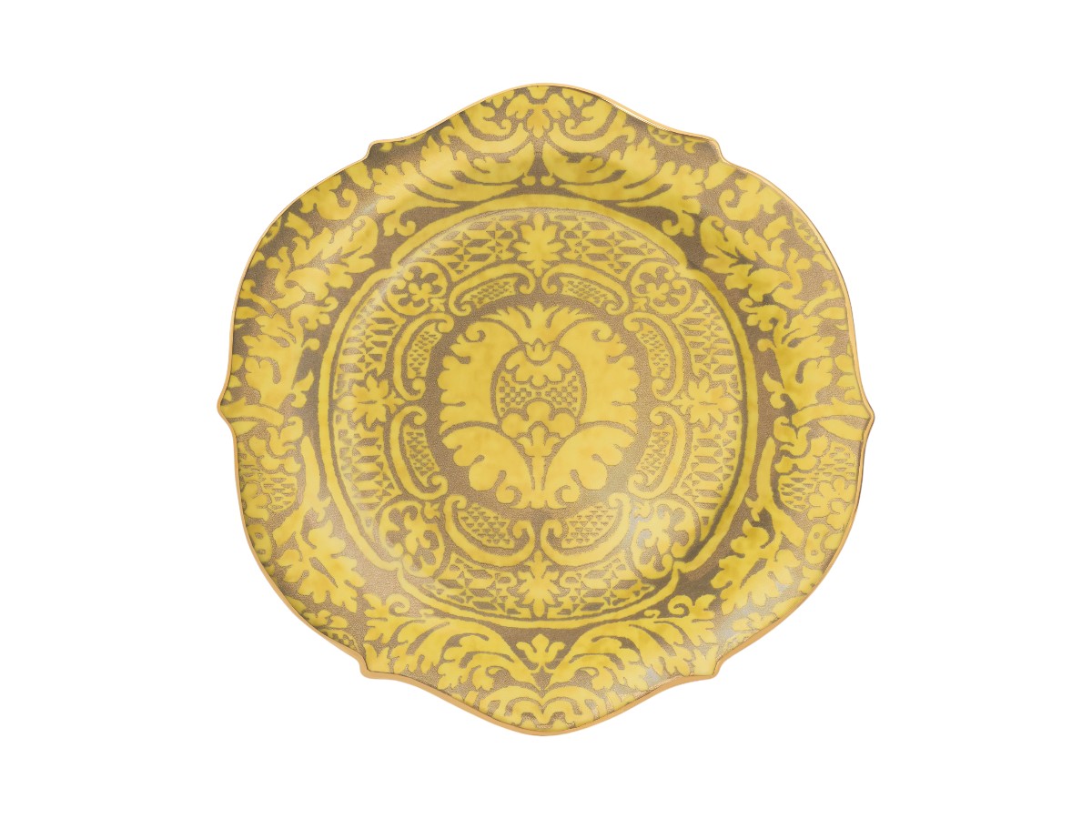 Тарелка L'objet Fortuny Orsini Yellow, сервировочная круглая · большая