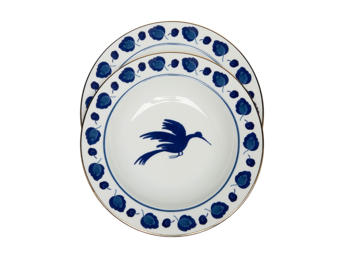 Тарелка La DoubleJ Wildbird Blue, глубокая · набор 2