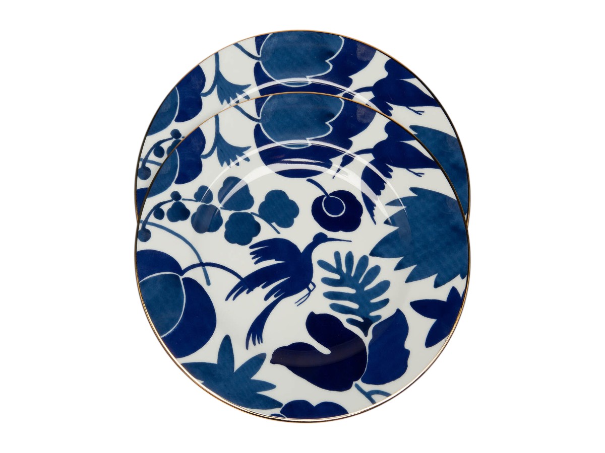 Тарелка La DoubleJ Wildbird Blue, плоская · набор 2