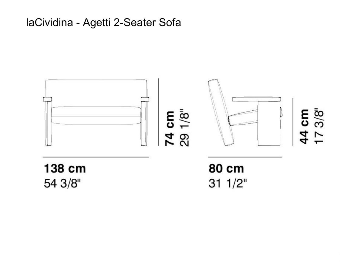laCividina Agetti 2 Seater Sofa
