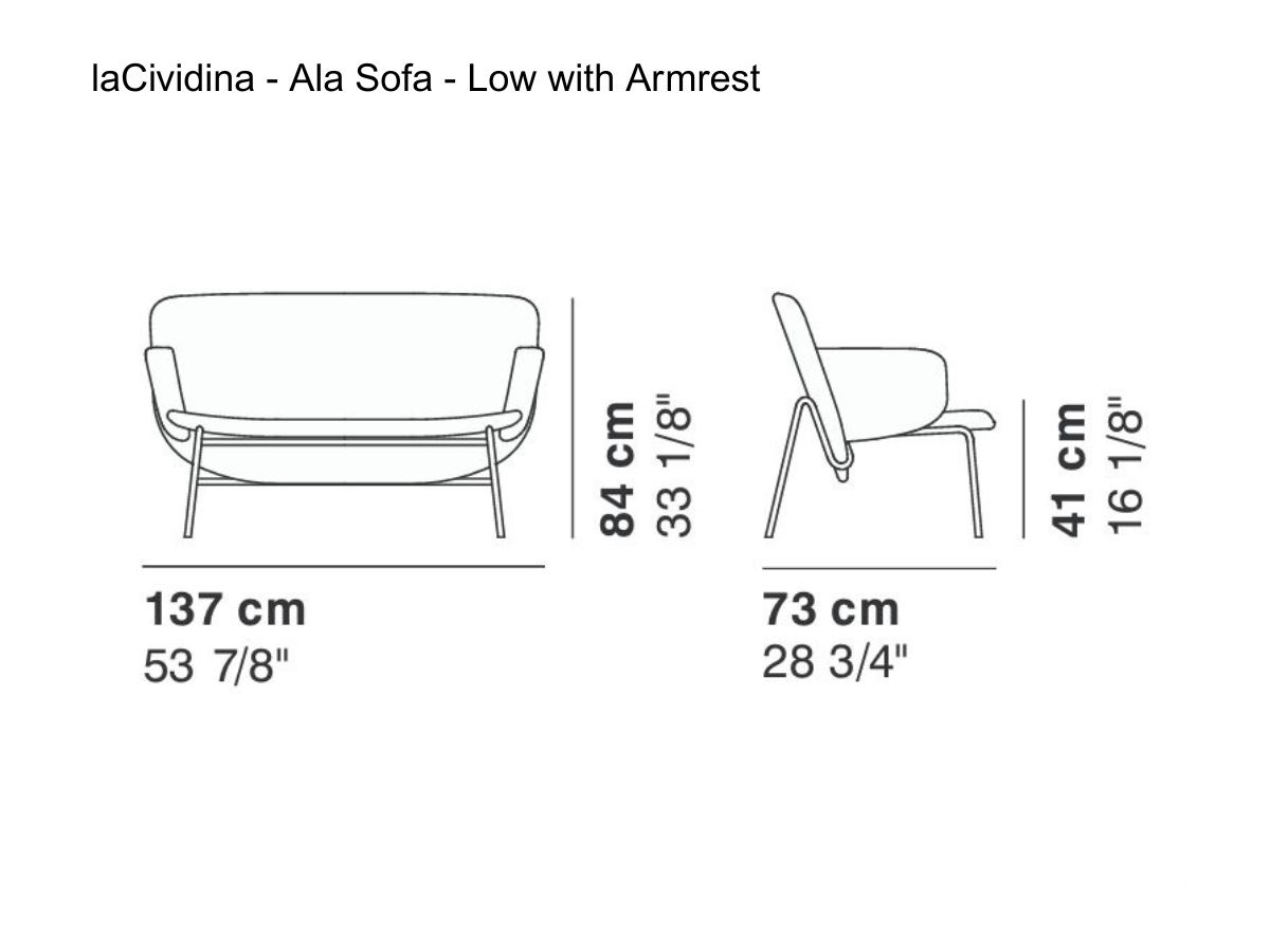 laCividina Ala Sofa Low With Armrest