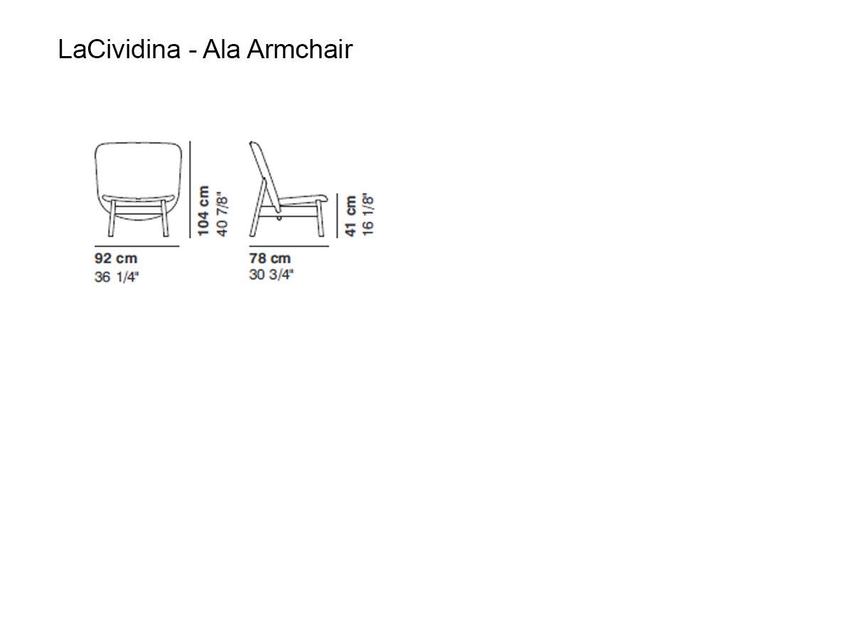 laCividina Ala Armchair High Wooden Base