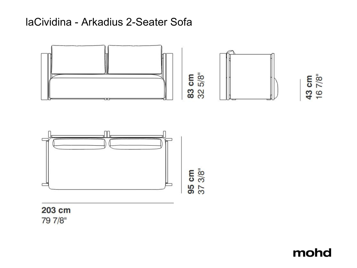 laCividina Arkadius 2 Seater Sofa
