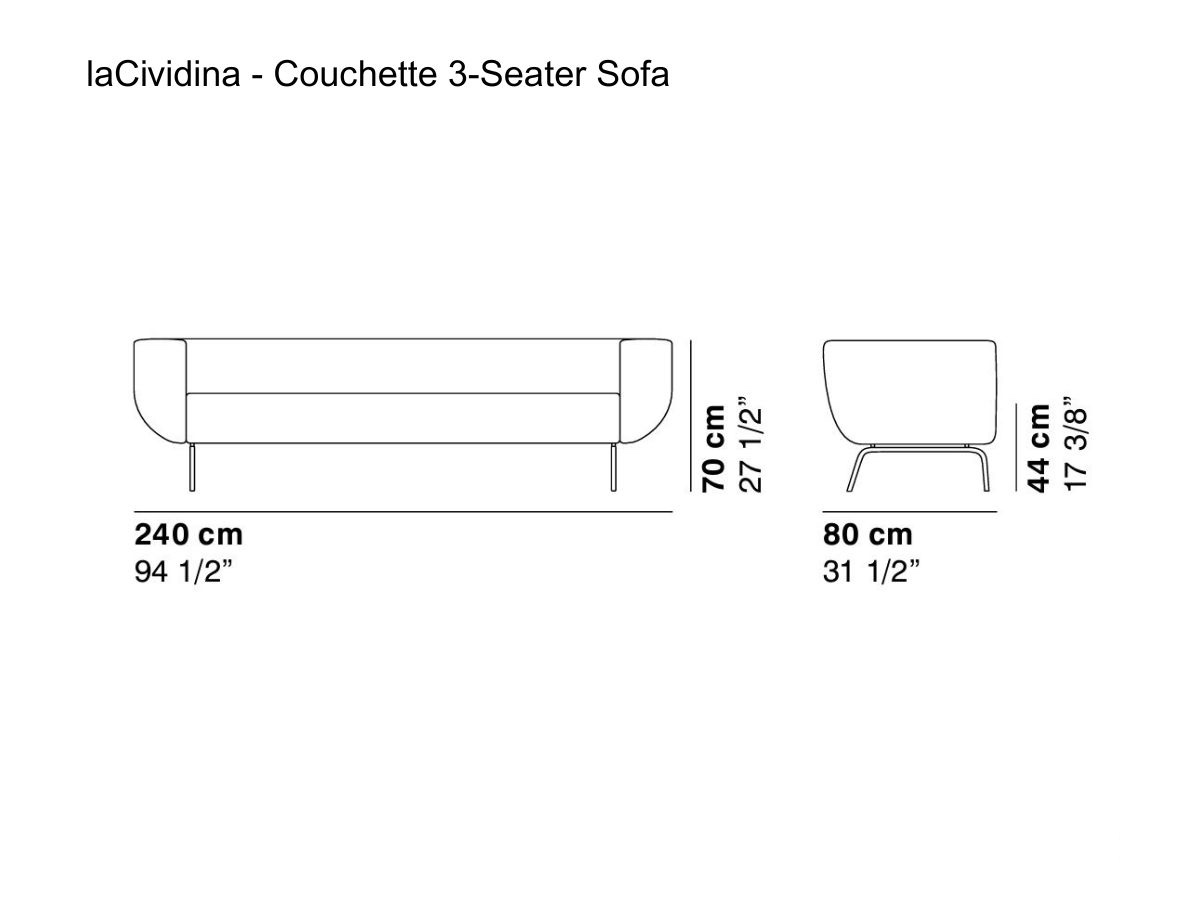 laCividina Couchette 3 Seater Sofa