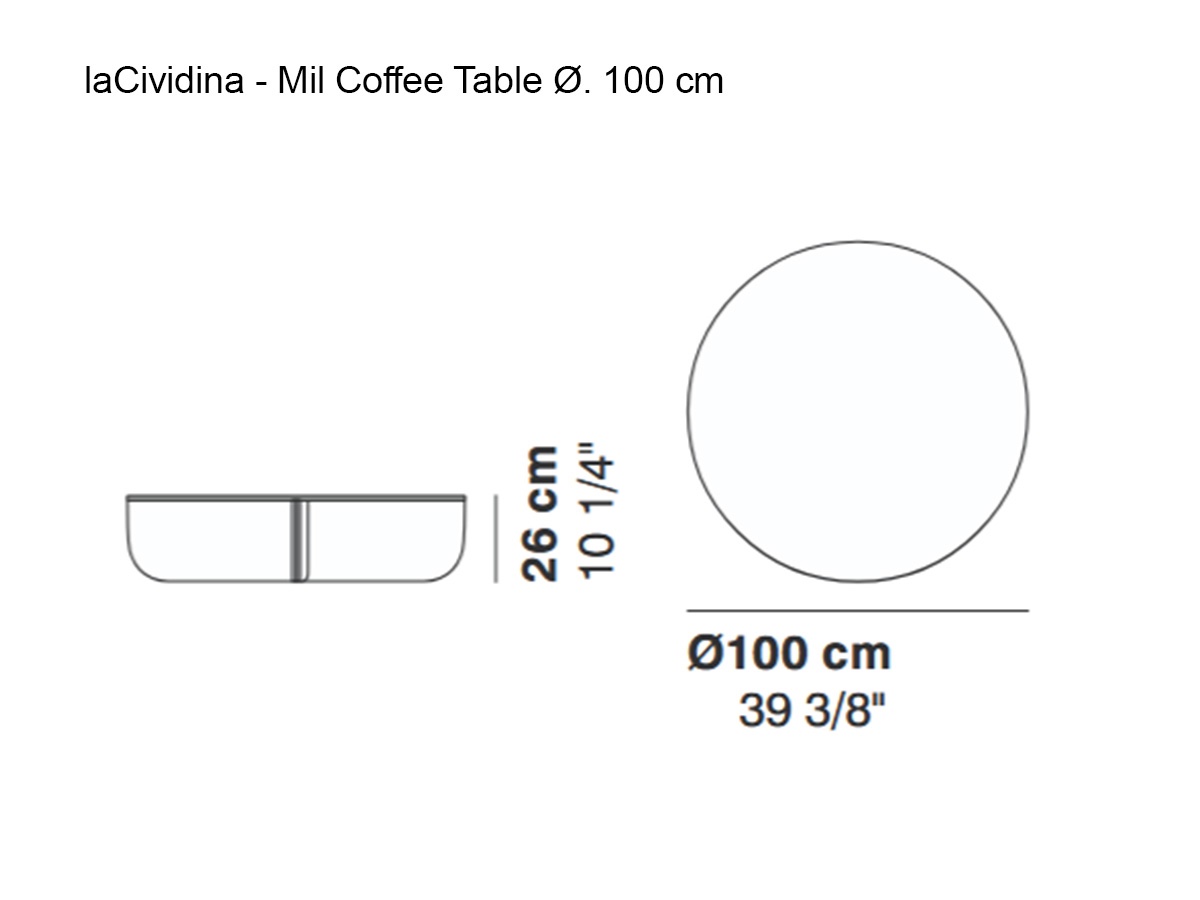 laCividina Mil Coffee Table O 100 Cm