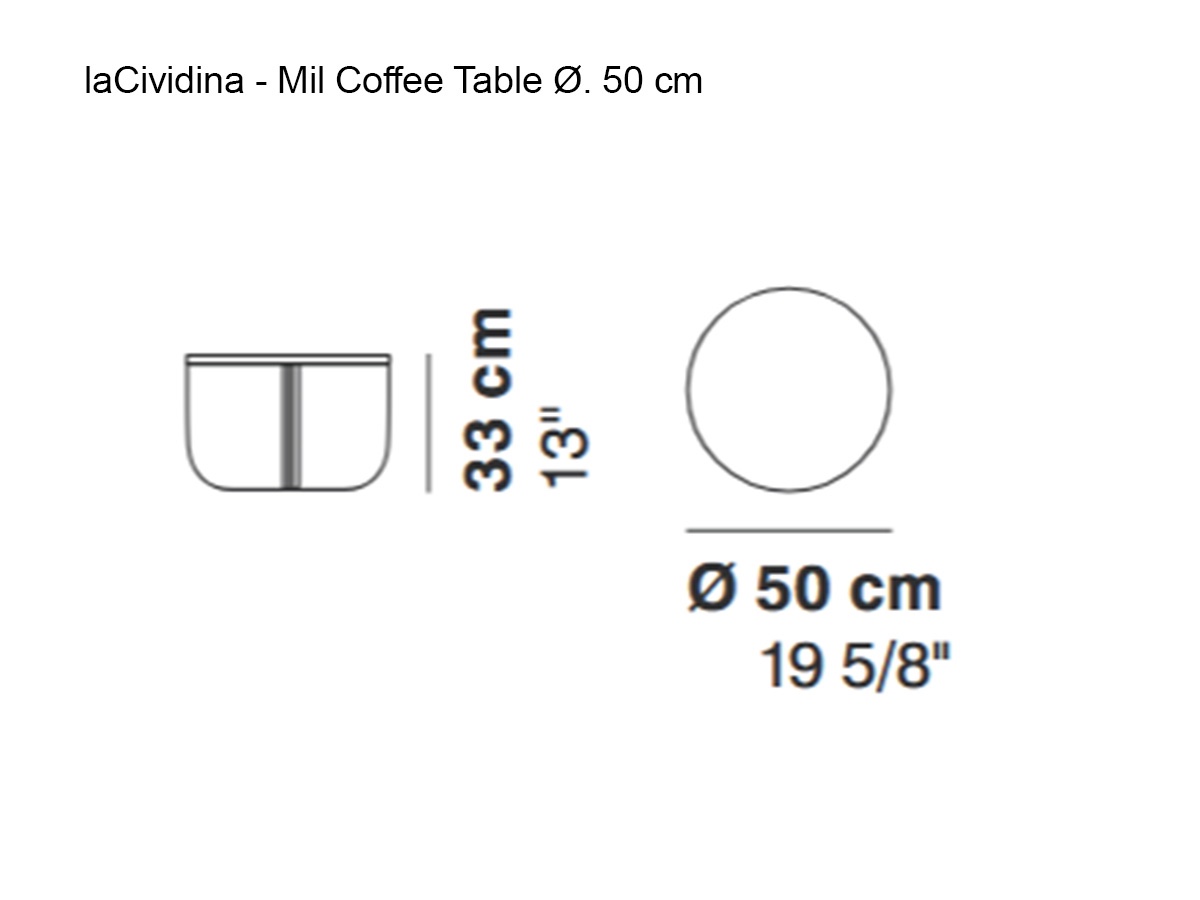 laCividina Mil Coffee Table O 50 Cm