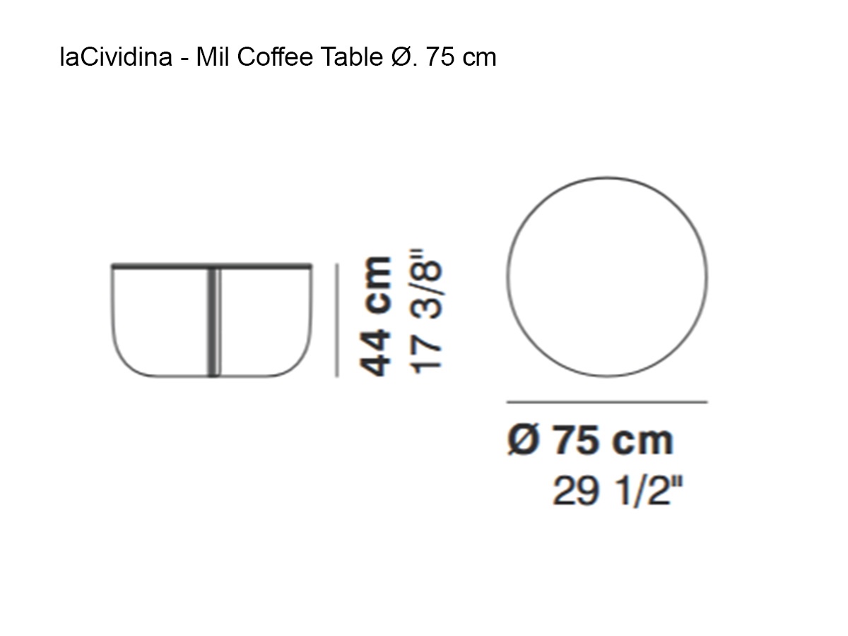 laCividina Mil Coffee Table O 75 Cm