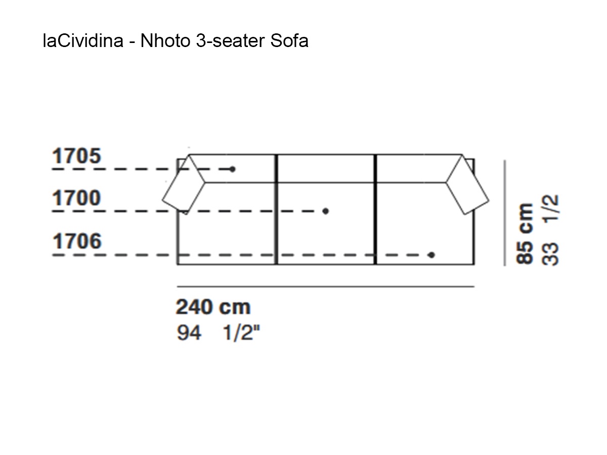 laCividina Nhoto 3 Seater Sofa