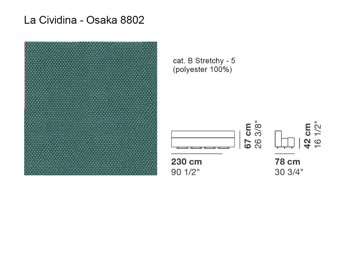 laCividina Osaka 230 Sofa Cat B Stretchy Col5