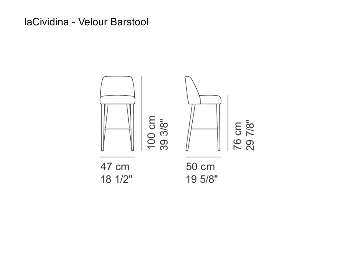 laCividina Velour Bar Stool