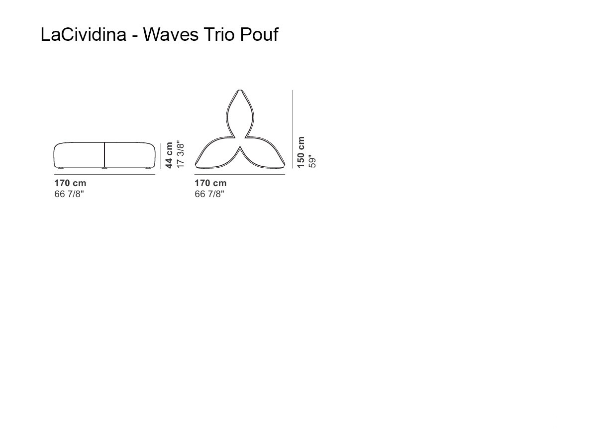 laCividina Waves Trio Ottoman