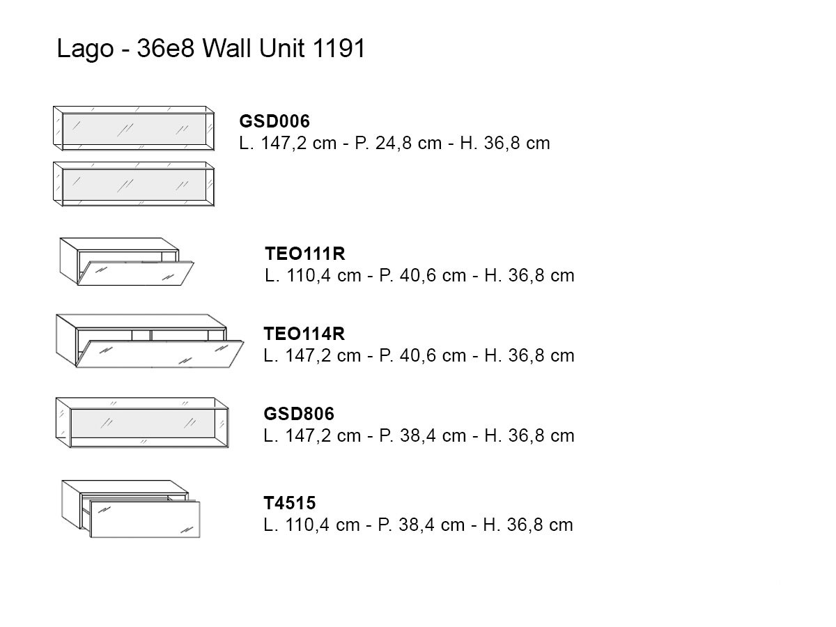 Lago 36e8 Wall Unit 1191
