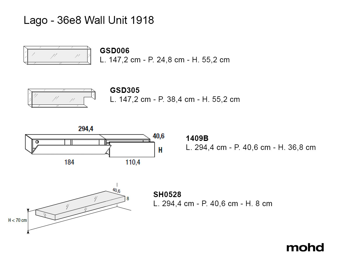 Lago 36e8 Wall Unit 1918