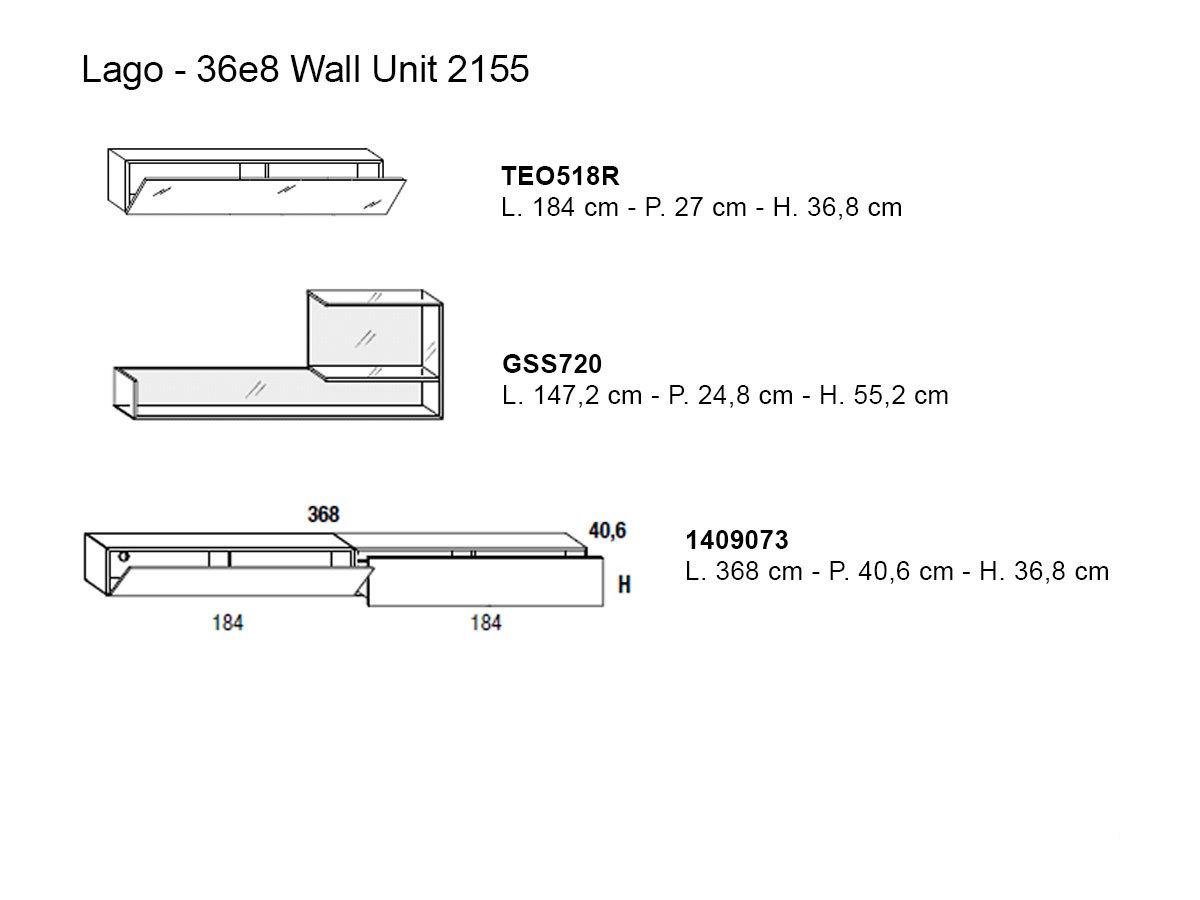 Lago 36e8 Wall Unit 2155