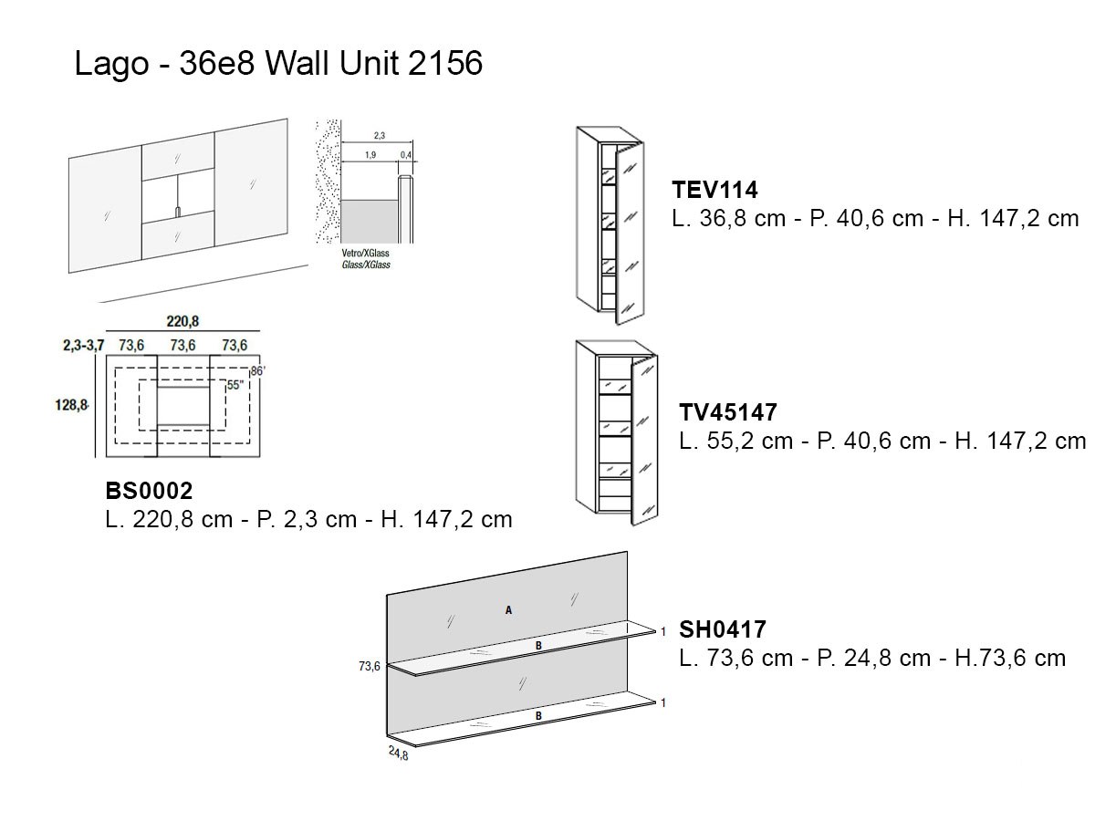 Lago 36e8 Wall Unit 2156