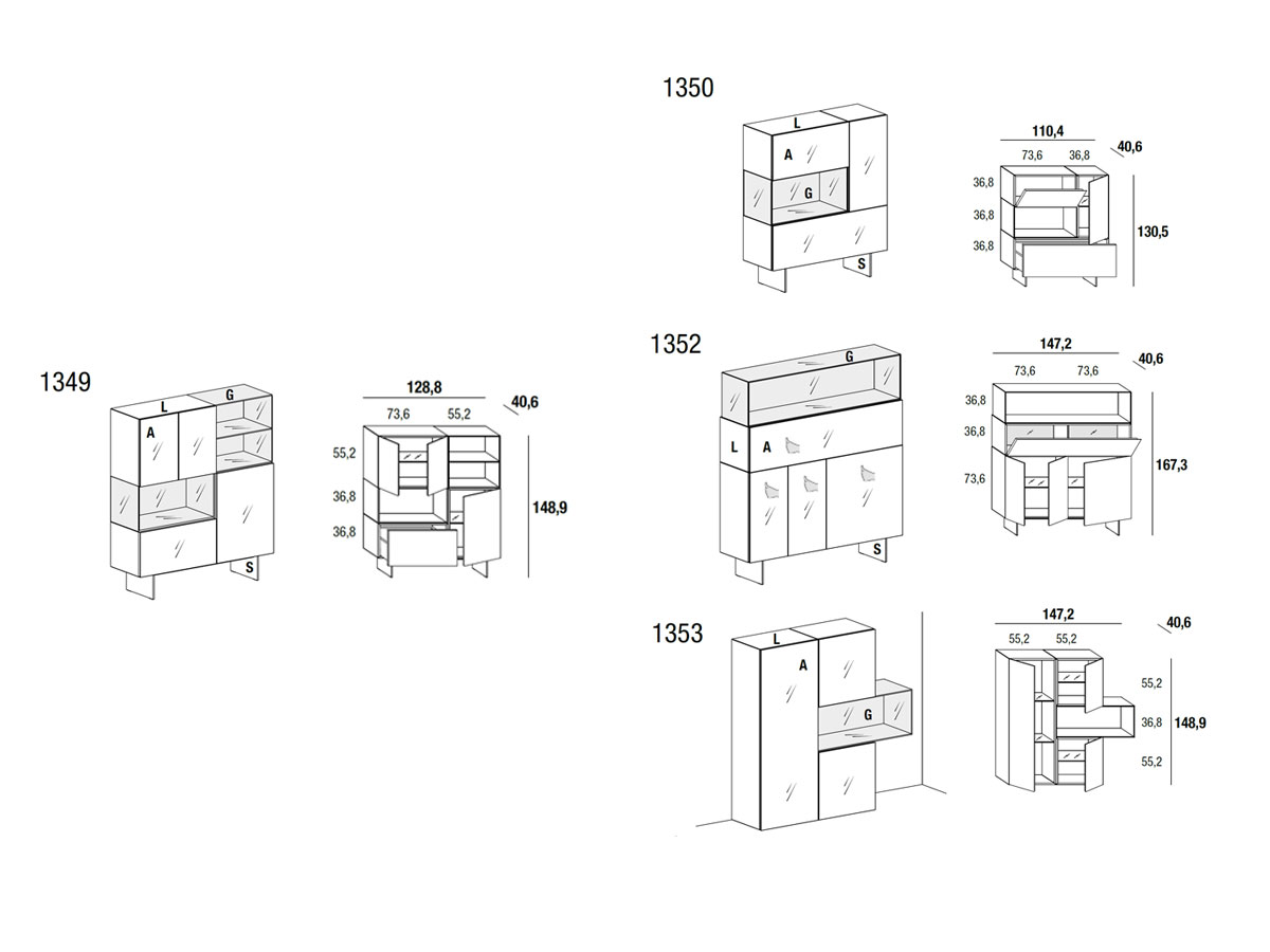 Lago 36e8 Glass Sideboard Collection