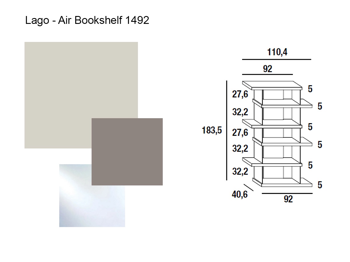 Lago Air Bookshelf 1492 Almond Mud