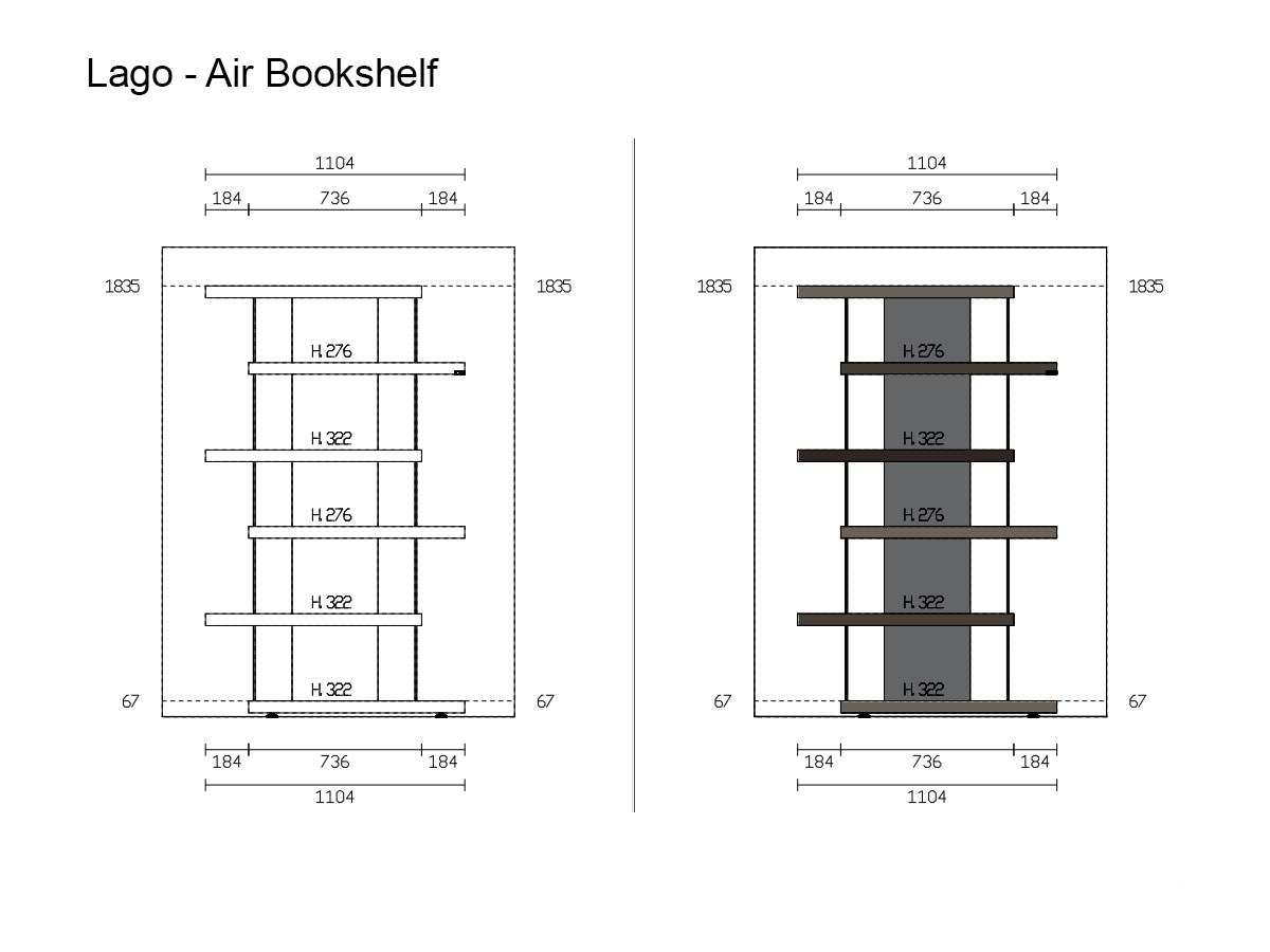 Lago Air 318 Bookshelf Havanamokacastagna