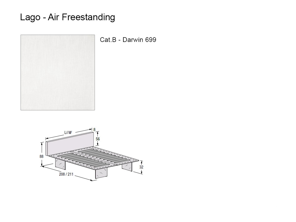 Lago Air Bed Free Standing Base And Headboard 180x200 Darwin 699 With Light