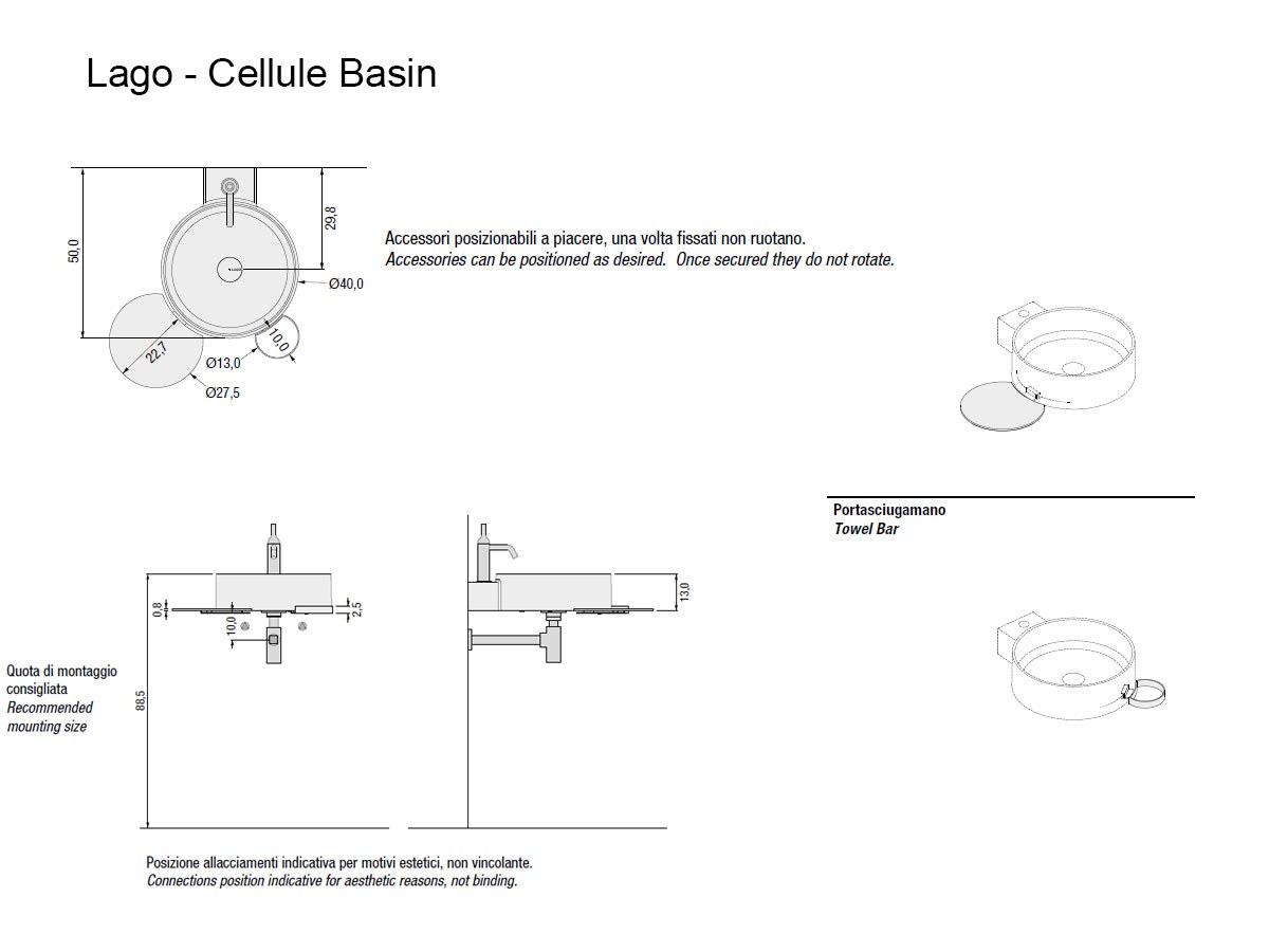 Lago Cellule Lavabo Circolare