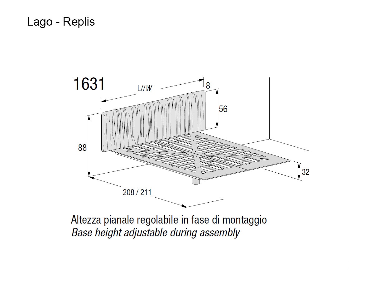 Lago Fluttua Replis Bed L 176 Cm Panama 5290