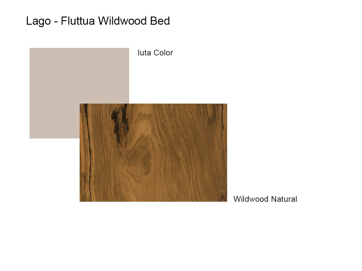 Lago Fluttua Bed Wildwood Headrest With Glass Shelves Iuta